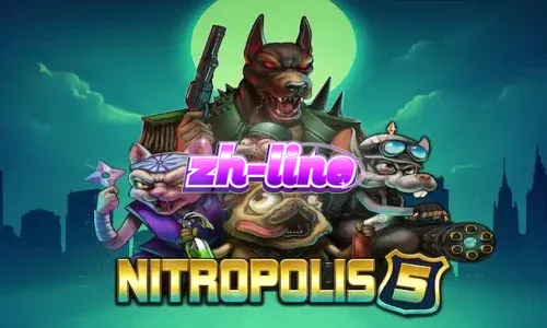 Tampilan visual intens dari slot Nitropolis 5 dengan tema perang klan hewan